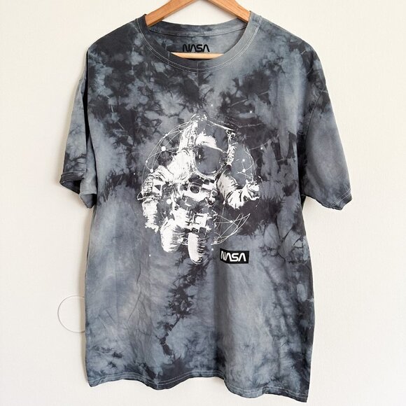 NASA Astronaut Space Shuttle Men's Tie Dye Grey Cotton T-Shirt Tee. Size Large - Picture 9 of 9